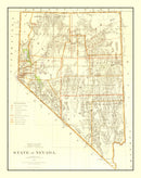 Vintage Map of Nevada 1876
