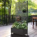 Casaphoria Metal Raised Garden Bed with Trellis and Wheels, 72"x35"x16" Planter Box for Climbing Plants, Vegetables & Vines, Features Drainage Holes and Privacy Screen (Black-Helen) by GreenHaven Gardens