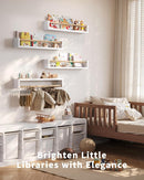 Nursery Book Shelves - 4 Pack, Wall Book Shelves for Bedroom, Kids, Play Room, Nursery Decor by TinyTreasures Baby Boutique