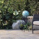 Alpine Corporation 10" Diameter Indoor/Outdoor Glass Mosaic Gazing Globe Yard Decoration, Blue Mosaic Petals Design by GreenHaven Gardens