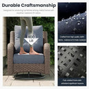 7 Pieces Outdoor Patio Furniture Sets with Single Chairs with 6-inch Thick Cushion and Fire Pit Table for Deck Lawn by GreenHaven Gardens
