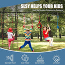 Slsy 60FT Ninja Warrior Obstacle Course for Kids, Complete 13-Obstacle Slackline Kit with Monkey Bar, Swing, Balance Belt, Climbing Ladder & Net, Durable Outdoor Playset Equipment by TinyTreasures Baby Boutique