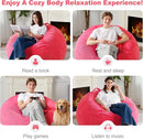 Homguava 3.5FT Bean Bag Chair: Teardrop Bean Bags with Memory Foam Filled, Compact Beanbag Chairs Soft Sofa with Corduroy Cover (Pink) by TinyTreasures Baby Boutique