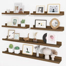 Axeman Picture Ledge Shelf, Floating Shelves for Wall Decor Storage Set of 6, 36 inch Floating Wall Mounted Shelves, Wall Shelves with Lip for Living Room, Bedroom, Nursery, Bathroom, Kitchen, Walnut by TinyTreasures Baby Boutique