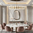 Modern 48 inch Gold Round Chandelier Light Fixture,Crystal Chandeliers for Dining Room,Living Room, Wagon Wheel Chandelier Over Table, Chandeliers for Bedroom,Foyer,G4 Bulbs Included by CozyNest Decor