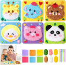 DIY Embroidery Doll Kit, Cartoon Animal Craft Sewing Kit for Kids, Felt Crafts, Beginner Sewing for Kids Ages 4-8 Plus - Helps Develop Fine Motor Skills (6PCS-Deer/Elephant/Bear/Duck/Pig/Panda) by TinyTreasures Baby Boutique