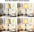 27'' High Vintage Table Lamp Set of 2 for Living Room Farmhouse Bedside Lamp with Fabric Shades Boho Nightstand Lamp with USB and Nightlight for Bedroom Home Office Hotel Bar (Bulb Included) by CozyNest Decor