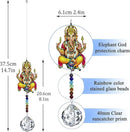 Elephant God Prism Suncatcher Hindu Ganesha Protection Charm Decor Window Garden Wall Hanging Crystal Pendant by GreenHaven Gardens