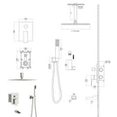 Modern Shower System With Waterfall Tub Spout, 12" Ceiling Mount Square Shower