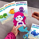CiyvoLyeen Sea Animals Sewing Kit Mermaid DIY Felt Plush Craft Kit Make Your Own Ocean Animals Gifts for Beginner Boys and Girls Educational Kids Art Craft Supplies Set of 12 by TinyTreasures Baby Boutique