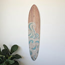 Wooden Surfboard Wall Decor Growth Chart - Surf Board Decor for Kids Room, Wooden Growth Chart for Wall, Surfboard Wall Art, Surfboards for Decoration - Teal Wave (9.5"x 45") by TinyTreasures Baby Boutique