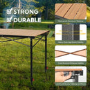 Portable Outdoor Adjustable Height Camping Table, Large for 2-6 Person, Foldable Roll-up Aluminum Camp Table with Carry Bag for Picnic, Camp, Sturdy, Stable, Loads 220 Lbs by GreenHaven Gardens