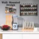 Spice Rack Organizer for Cabinet, Spice Organizer with 24 Empty Spice Jars, 180 Spice Labels, Wooden Spice Jar Organizer, Seasoning Organizer for Cabinet Kitchen, Pantry, Countertop or Wall Mount by CozyNest Decor