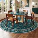 6ft Washable Round Rug - Bug Rugs for Living Room Non-Slip Low Pile Soft Ultra-Thin Machine Washable Circle Carpet for Bedroom, Entryway, Nursery, Kitchen, Home Office (6' Round Teal) by TinyTreasures Baby Boutique