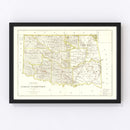 Vintage Map of Oklahoma 1876