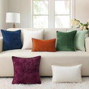 decorUhome Chenille Soft Throw Pillow Covers 22x22 Set of 2, Farmhouse Velvet Neutral Decorative Euro Pillow Covers with Stitched Edge for Couch Sofa Bed Home Decor, White by CozyNest Decor
