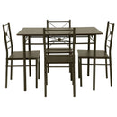 5 Piece Rectangle Dining Set With Tubing Base by HouseOfZazla