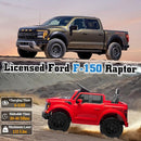 12V Ride on Car Licensed Ford F-150 Raptor, Kids Electric Car with Remote Control, LED Light/Music/MP3, Truck Bed Storage, 3-Point Seat Belt (12V, Red) by TinyTreasures Baby Boutique