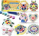 EggSun 8Pcs Stepping Stones Painting Craft Kit for Kids 4 8 6, DIY Garden Stones Outdoor Paint Your Own Ceramic Unicorn Arts and Crafts for Boys Girls Ages 4 7 9 10 12 Birthday Gifts by TinyTreasures Baby Boutique