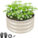 ZXZYHFTY Round Galvanized Raised Garden Bed kit,White Outdoor Garden Raised Planter Box, Round Large Metal Raised Garden Beds for Vegetable 2 * 2 * 1ft 1Pack by GreenHaven Gardens
