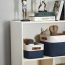 DECOMOMO Small Storage Basket, Closet Storage Bins, Baskets for Organizing Shelves (Navy Blue & White, Small - 6 Pack) by CozyNest Decor