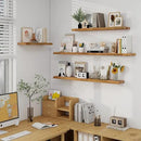 Axeman 55 inch Floating Shelves for Wall - 8'' D Live Edge Rustic Solid Elm Wood Floating Shelves Wall Mounted, Hanging Shelves with Invisible Bracket for Living Room Bedroom Kitchen, Natural by CozyNest Decor