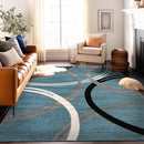 Rugshop Modern Wavy Circles Design Area Rug 8'8" x 12' Blue by TinyTreasures Baby Boutique