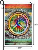 FLAGWIX American Flag, Peace Sign Hippie Flag, Imagine All The People Living Life In Peace - 4th of July Decorations, Garden Flag 12x18 - USA Flags Premium Polyester, Decorative Indoor Outdoor Flag by GreenHaven Gardens