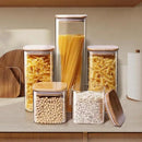 Square Glass Jars with Bamboo Lids 17 FL OZ [Set of 12], Glass Canisters with Airtight Lids, Glass Food Storage Containers for Spice, Sugar, Tea, Candies, Cookies, Best for Kitchen & Pantry by CozyNest Decor