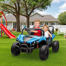 24V 2 Seater Ride On Car Truck, Power Wheels Kids UTV w/Parent Remote Control, 3.1 MPH Max Speed, Music Player, LED Lights & Storage, Electric Vehicle Ride On Toy for Kids Toddler Ages 3-8, Blue by TinyTreasures Baby Boutique