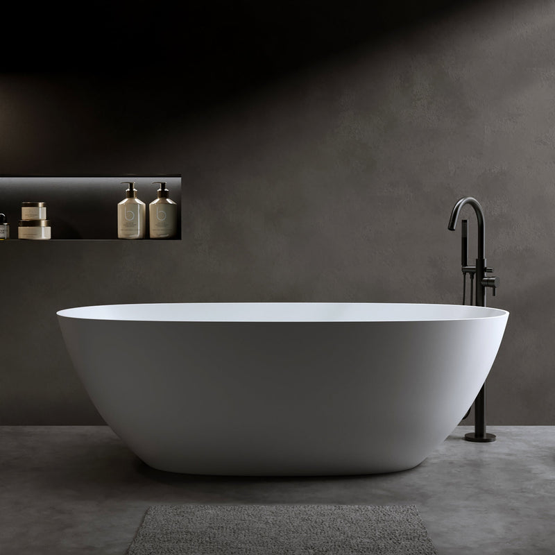 69" Freestanding Bathtub Resin Stone Soaking Tub