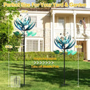 LimeHill Wind Spinner for Yard and Garden - Large Metal Windspinners for Outdoor Decorations (Blue Lotus (24 X 84 Inches)) by CozyNest Decor