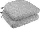 downluxe Indoor Chair Cushions for Dining Chairs, Soft and Comfortable Textured Foam Kitchen Chair Pads with Ties and Non-Slip Backing, 16" x 16" x 2", Light Grey, 2 Pack by CozyNest Decor