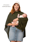 We are Amma | The Cocoon™ - Newborn Essentials Must Haves: Nursing Cover for Breast Feeding Essentials | Nursing Sweater Used as Breastfeeding Cover (Olive, Plus Size) by TinyTreasures Baby Boutique