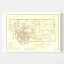 Vintage Map of Montana 1876
