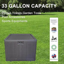 33 Gallon Small Storage Box with Lid,Waterproof Indoor Outdoor Storage Container for Package Delivery,Patio Cushions, Gardening Tools, Pool Accessories, Lockable Resin Deck Box with handle by CozyNest Decor