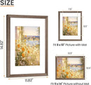 upsimples 11x14 Picture Frame, Natural Solid Wooden Picture Frames, Display 8x10 with Mat or 11 x 14 Without, Vertical or Horizontal Wall Hanging, 1 Pack, Brown by CozyNest Decor