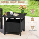 Outdoor Side Table with 1.89" Umbrella Hole Patio Umbrella Table Base Stand-Black by LJGDeals
