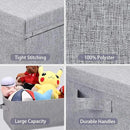 HOONEX Linen Foldable Storage Bins with Lids, 2 Pack, Storage Boxes with Carrying Handles and Sturdy Heavy Cardboard, 16.5" L x 11.8" W x 7.5" H for Shoes, Books, Clothes, Light Grey by CozyNest Decor