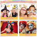 Professional 69 Colors Face Painting Kit for Kids – Washable Skin Watercolor Non-Toxic Body Paint Face Glitter Makeup Palette with Stencils, Gems, Brushes– for Kids Party Cosplay Halloween FX by TinyTreasures Baby Boutique