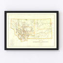 Vintage Map of Montana 1876