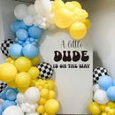A Little Dude is On The Way Decal - Baby Shower Party Decorations, Gender Reveal Party Supplies, Balloon Arch Background Wall Decor, Party Photo Props Dude Sign Wall Decal (Dude Decal) by TinyTreasures Baby Boutique