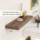 Dreamland 48 Inches Floating Shelves for Wall, 9.3" Deep Long Floating Shelves Set of 1, Large Display & Storage Shelf, Wall Shelf for Bathroom Bedroom Living Room Kitchen Office, Walnut by CozyNest Decor