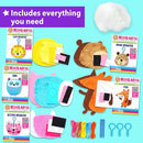 KRAFUN My First Sewing Animal for Kids, Beginner Art & Craft, 5 Easy Activities Stuffed Animal Dolls, Keyring Charms, Instructions & Felt Materials for Learn to Sew, Embroidery by TinyTreasures Baby Boutique