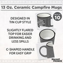 DISCOUNT PROMOS Custom Ceramic Campfire Coffee Mugs 13 oz. Set of 10, Personalized Bulk Pack - Perfect for Tea, Espresso, Cappuccino, Hot Cocoa - Grey by TinyTreasures Baby Boutique