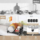BOOSINY Stainless Steel Dish Drainers Drying Rack for Kitchen Counter with Automatic Drainage, 1 Tier Rust Proof Metal, Space Saving, Modern Aesthetic, Compact Plates Strainers,Gray by CozyNest Decor