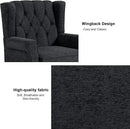 Accent Chair, Upholstered Armchair with Button Tufted High Back & Solid Wood Legs, Comfy Wingback Reading Single Sofa Chair for Small Spaces, Living Room, Bedroom-Blue,1 SEAT by CozyNest Decor