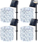 JMEXSUSS 4 Pack 100 LED Solar String Lights for Outside, 33ft White Solar Fairy Lights Outdoor Waterproof, 8 Modes Solar Christmas Lights for Garden Yard Tree Wedding Decorations by GreenHaven Gardens