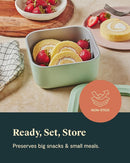 Caraway Glass 4.4 Cup Food Container - Ceramic Coated for Nonstick Storage with Glass Lids - Dishwasher, Oven & Microwave Safe by TinyTreasures Baby Boutique