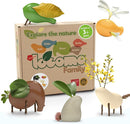 Nature Wooden Toys Locomo Family II Animal Figures Waldorf Open-Ended Educational Outdoor Play for Childs Learning & Creativity, Sensory for Kids 3 4 5 6 7+ Year Old, Montessori Toy Gifts (Set of 5) by TinyTreasures Baby Boutique